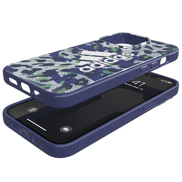 Capa Padrão Leopardo para iPhone 13/13 Pro Adidas Azul