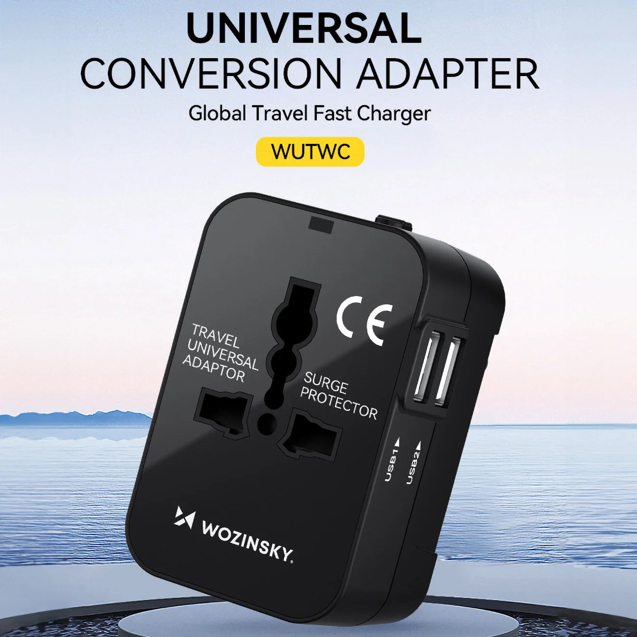 Adaptador de Viagem Universal Wozinsky WUTWC 24W EU/US/AUS/UK 2x USB-A