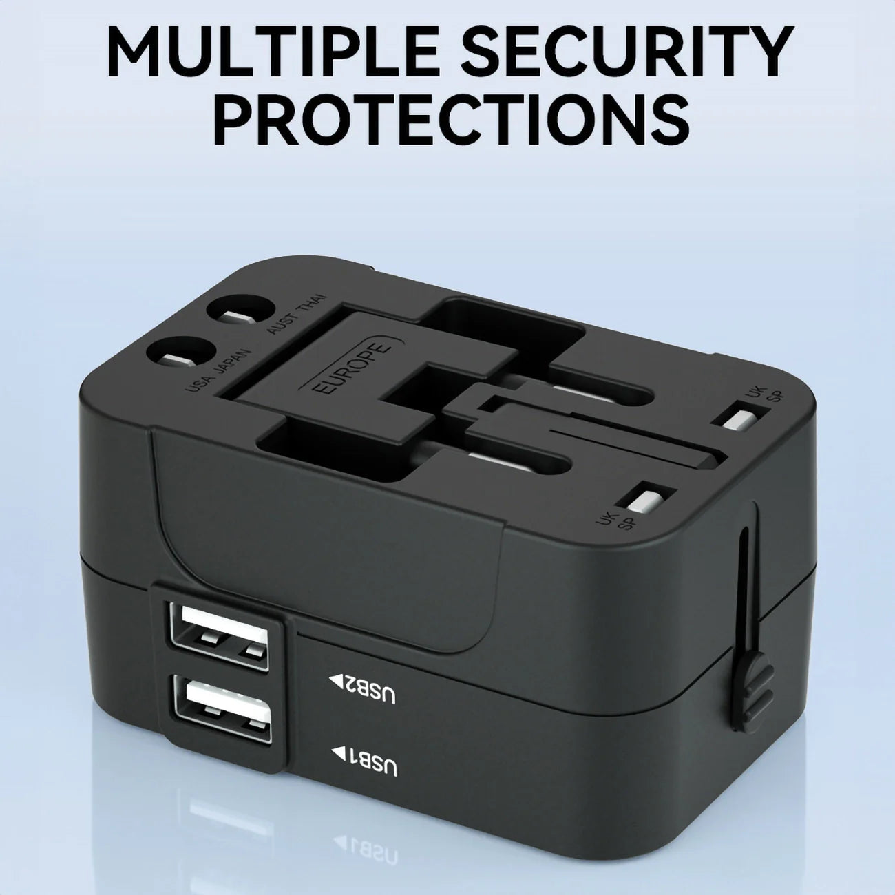 Adaptador de Viagem Universal Wozinsky WUTWC 24W EU/US/AUS/UK 2x USB-A