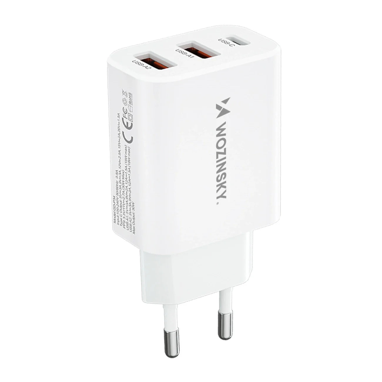 Carregador USB-C + 2 x USB-A 30W WOZINSKY CWCUCW  Branco