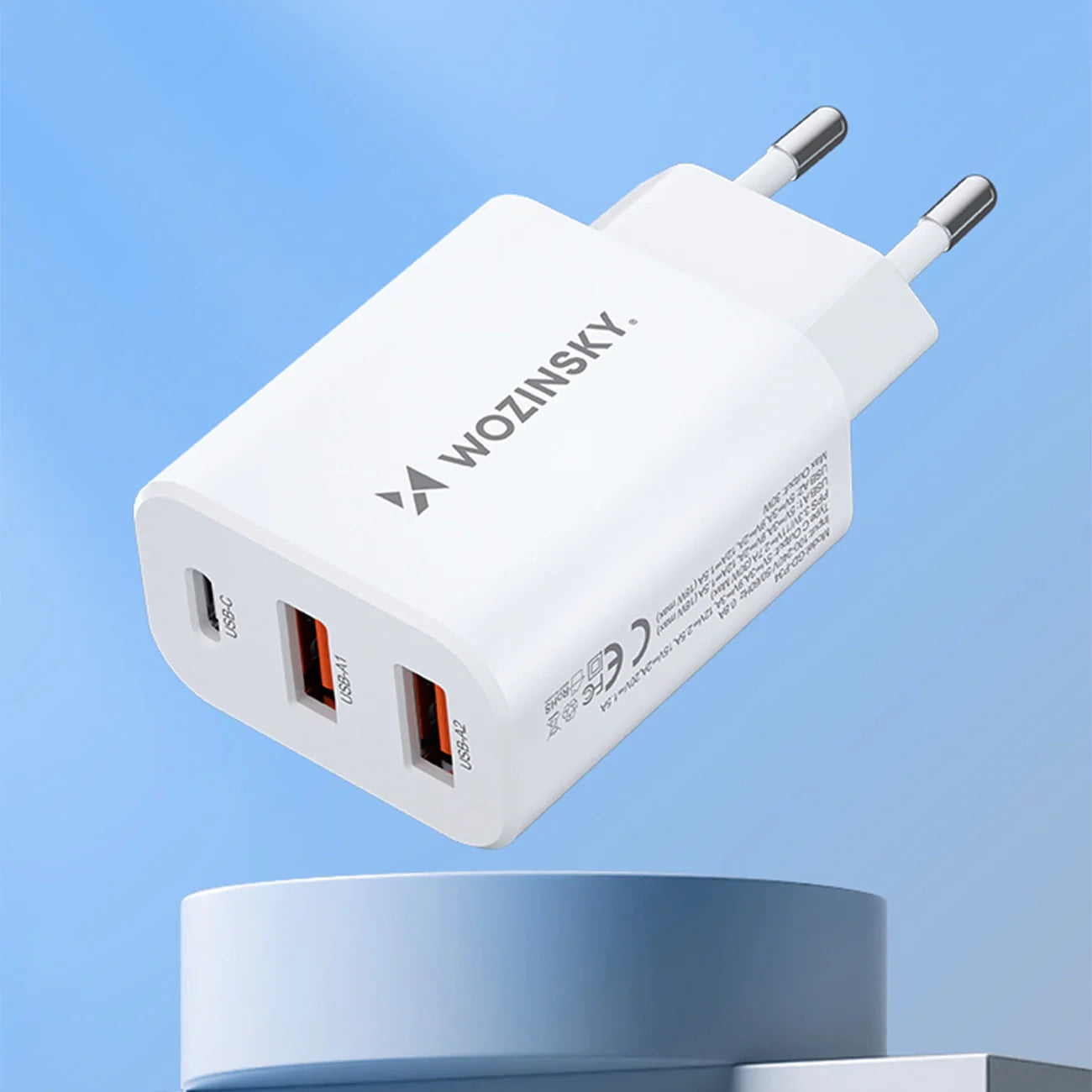 Carregador USB-C + 2 x USB-A 30W WOZINSKY CWCUCW  Branco