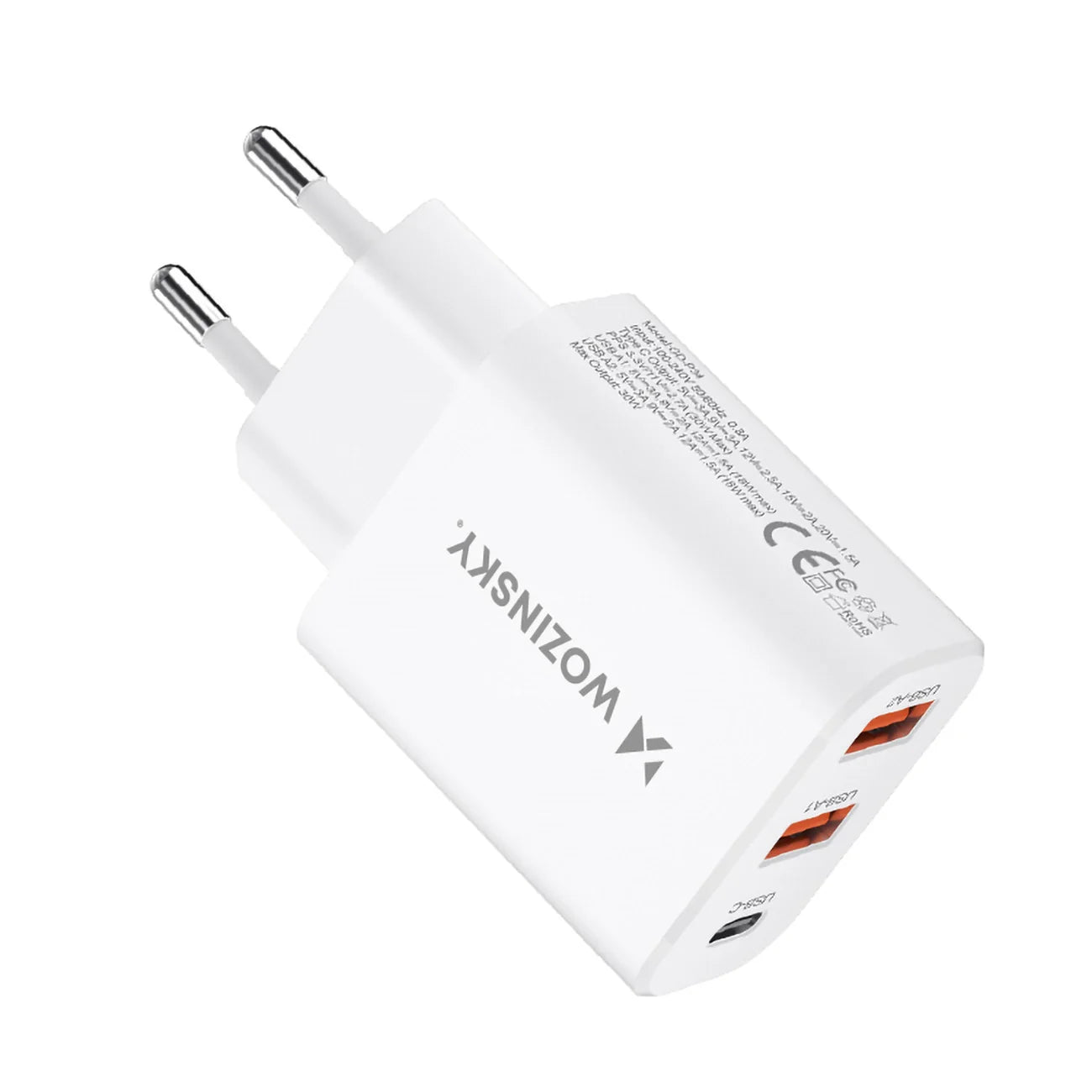 Carregador USB-C + 2 x USB-A 30W WOZINSKY CWCUCW  Branco