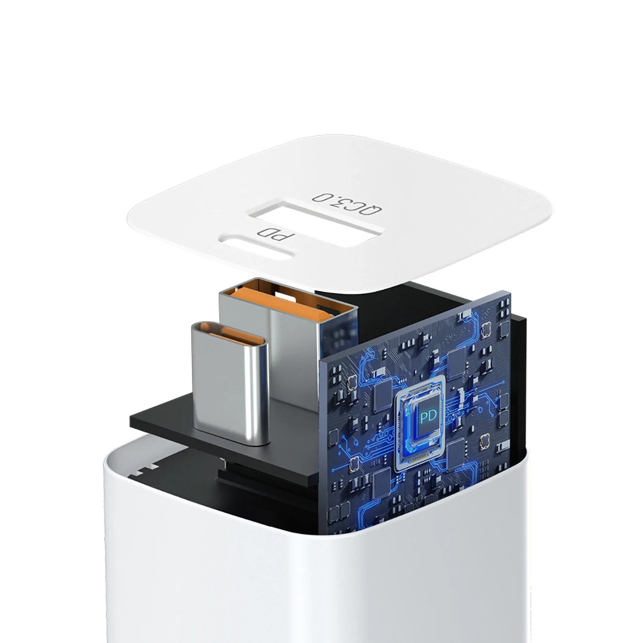 Carregador de Parede USB-C + USB-A 20W Wozinsky CMWCW Branco