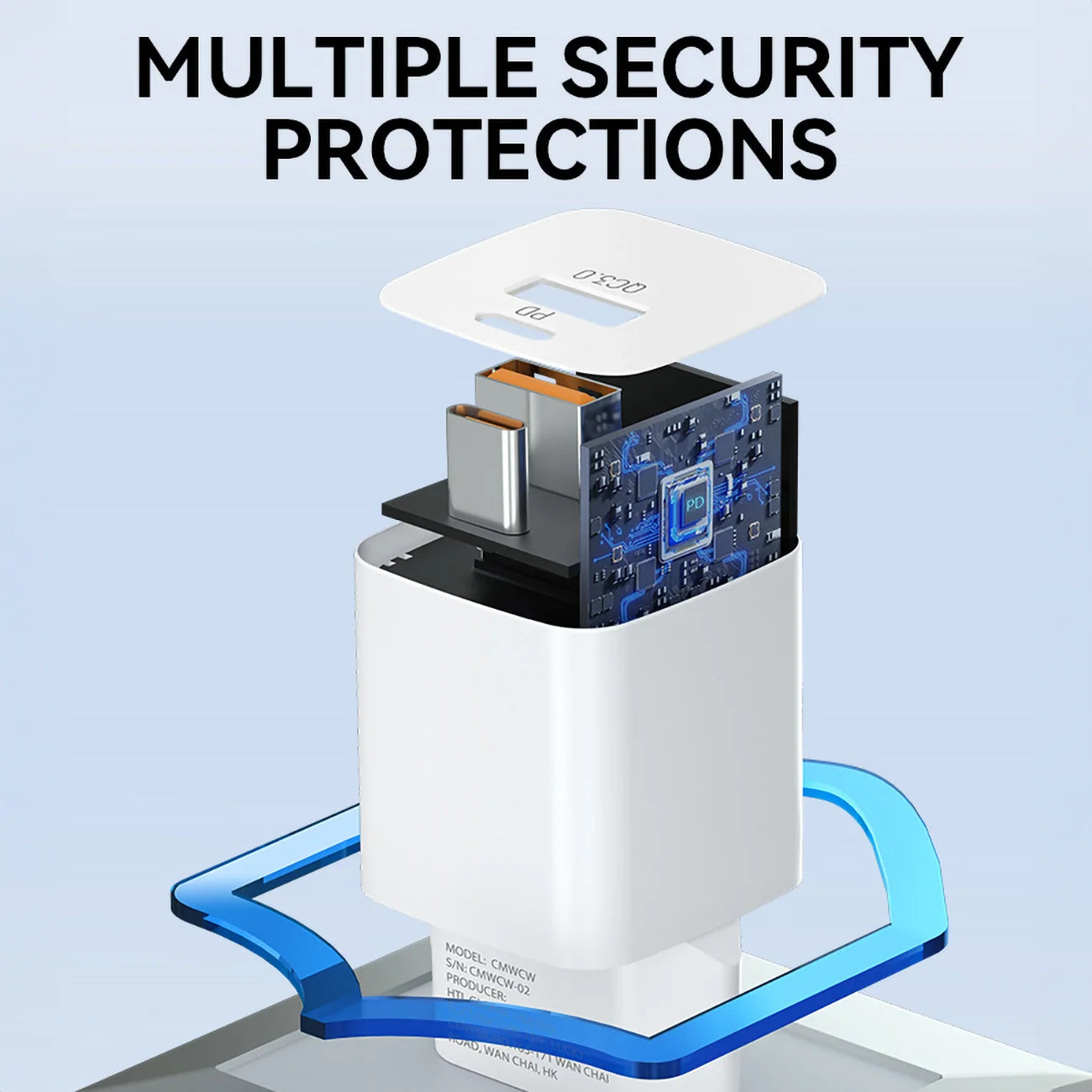 Carregador de Parede USB-C + USB-A 20W Wozinsky CMWCW Branco