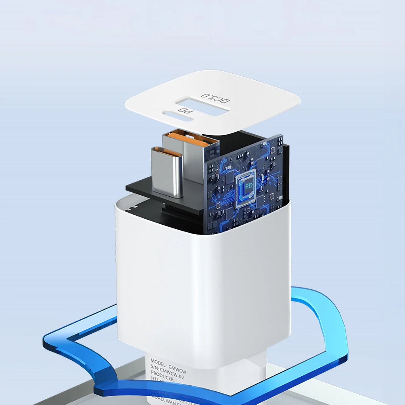 Carregador de Parede USB-C + USB-A 20W Wozinsky CMWCW Branco