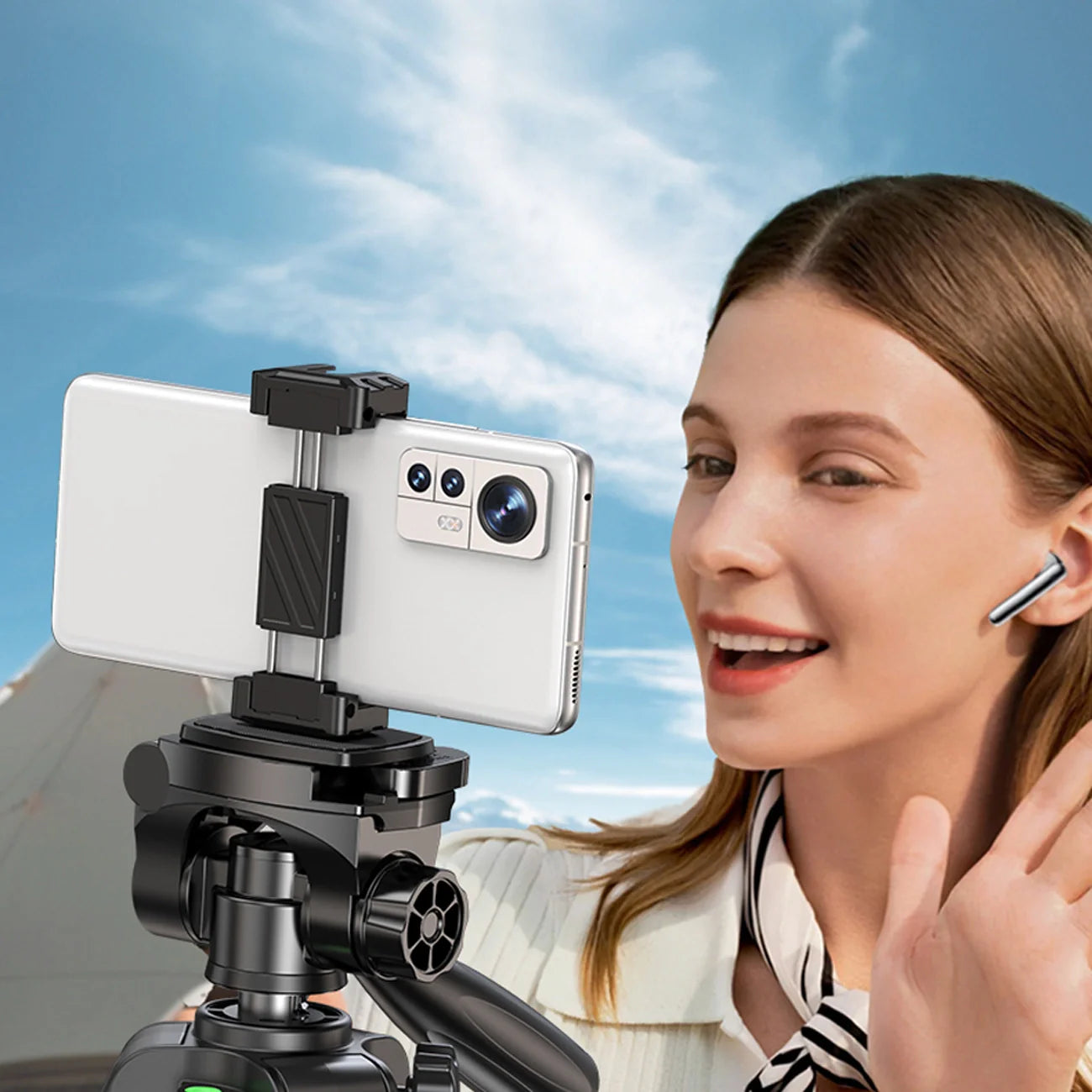 Tripé Profissional Ugreen LP661 para Smartphones e Câmaras - Preto e Cinza