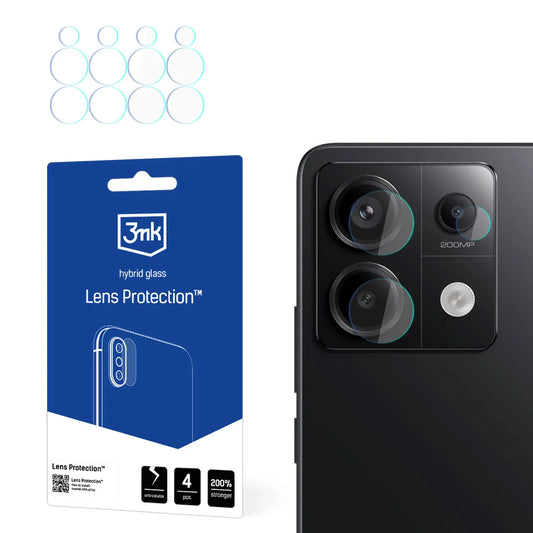 Película de Proteção para Lente de Câmara 3mk para Smartphone Xiaomi Redmi Note 13 Pro / Híbrida
