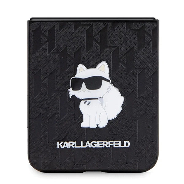 Pin case Karl Lagerfeld / Saffiano Monogram Choupette / Preto para Samsung Galaxy Z Flip 5
