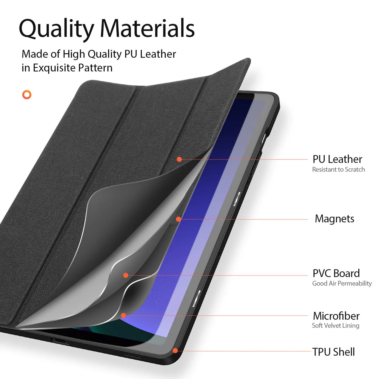 Capa flip e smart sleep para Samsung Galaxy Tab S9 Dux Ducis Domo