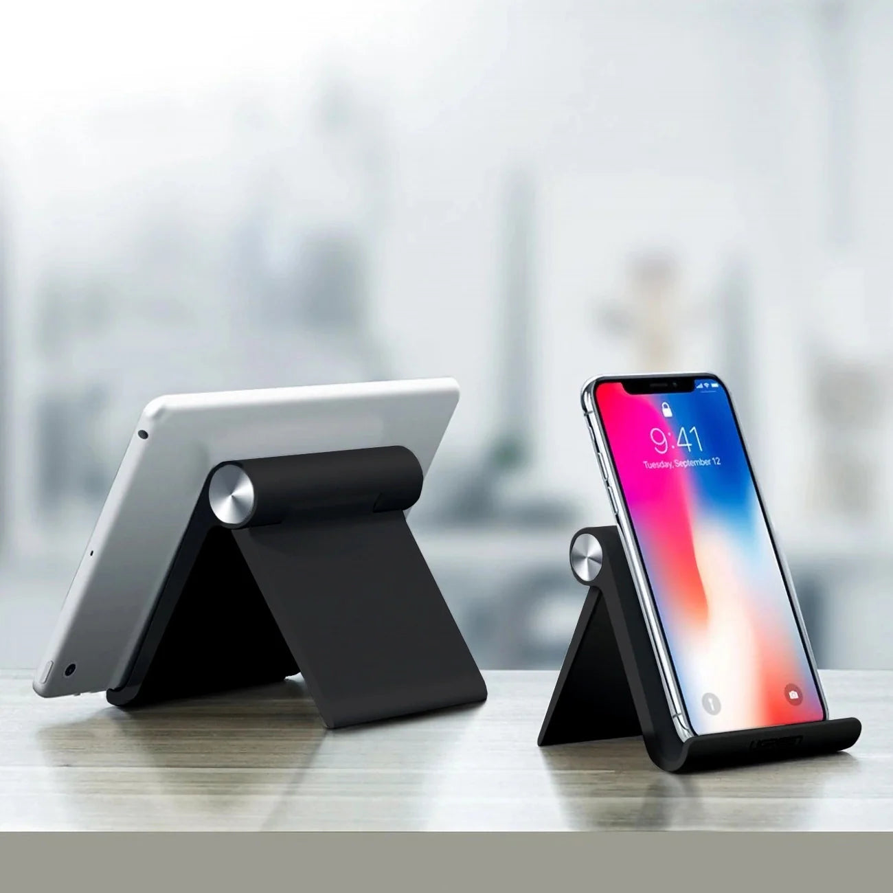 Suporte de Secretária Ugreen / Preto / Para Telefone 4-7.9"