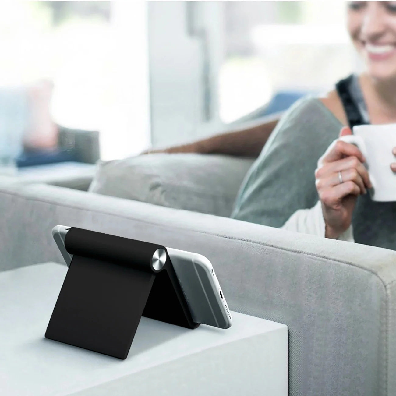 Suporte de Secretária Ugreen / Preto / Para Telefone 4-7.9"