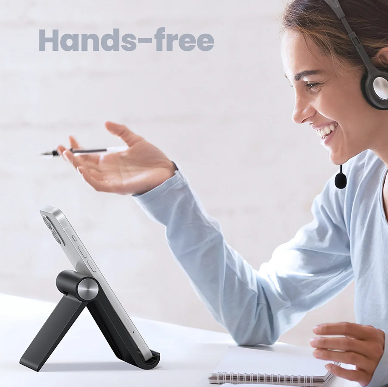 Suporte de Secretária Ugreen / Preto / Para Telefone 4-7.9"