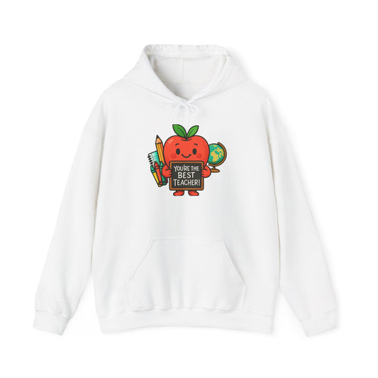 Teacher Appreciation Hoodie — Cute Apple "You're the Best Teacher" Design