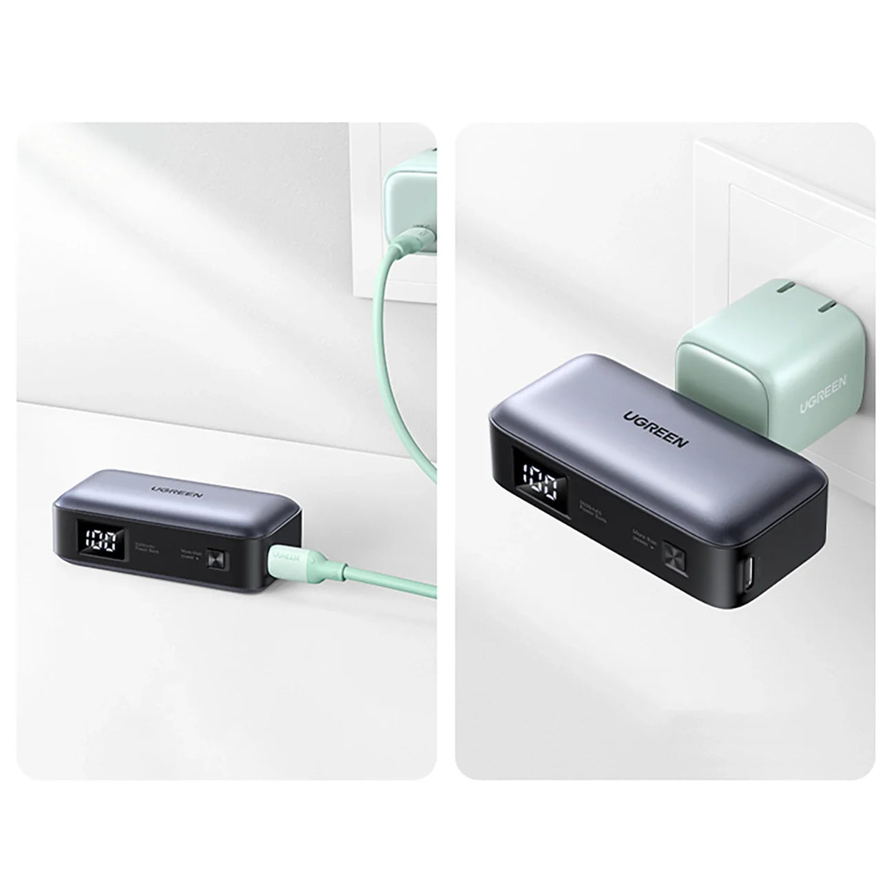 Power Bank UGREEN 5000mAh c/ conector USB-C integrado
