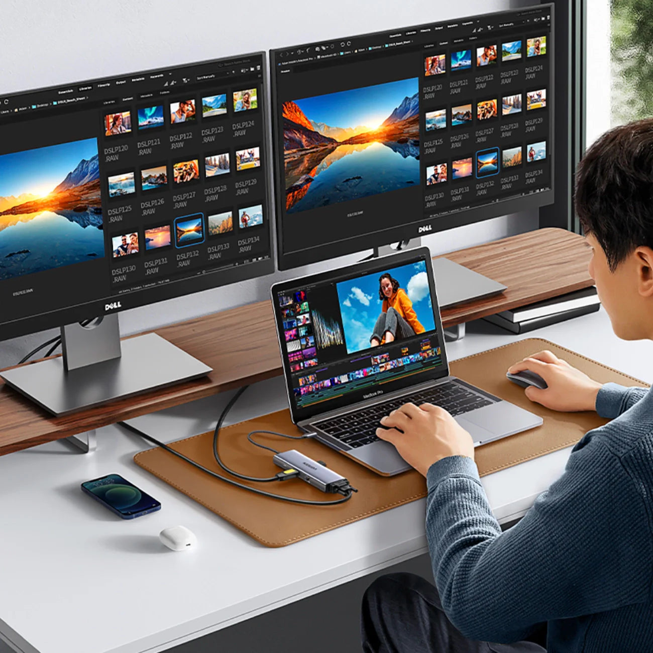 Hub 9 em 1 UGREEN CM498 USB-C com 3x USB-A 3.0, HDMI, VGA, RJ45, Leitor SD e TF Card