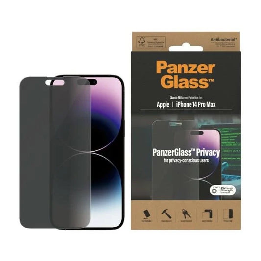 Vidro Temperado Premium com Bloqueio de Privacidade Panzerglass para iPhone 14 Pro Max