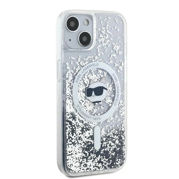 Capa MagSafe KARL LAGERFELD Transparente com Glitter para iPhone 14