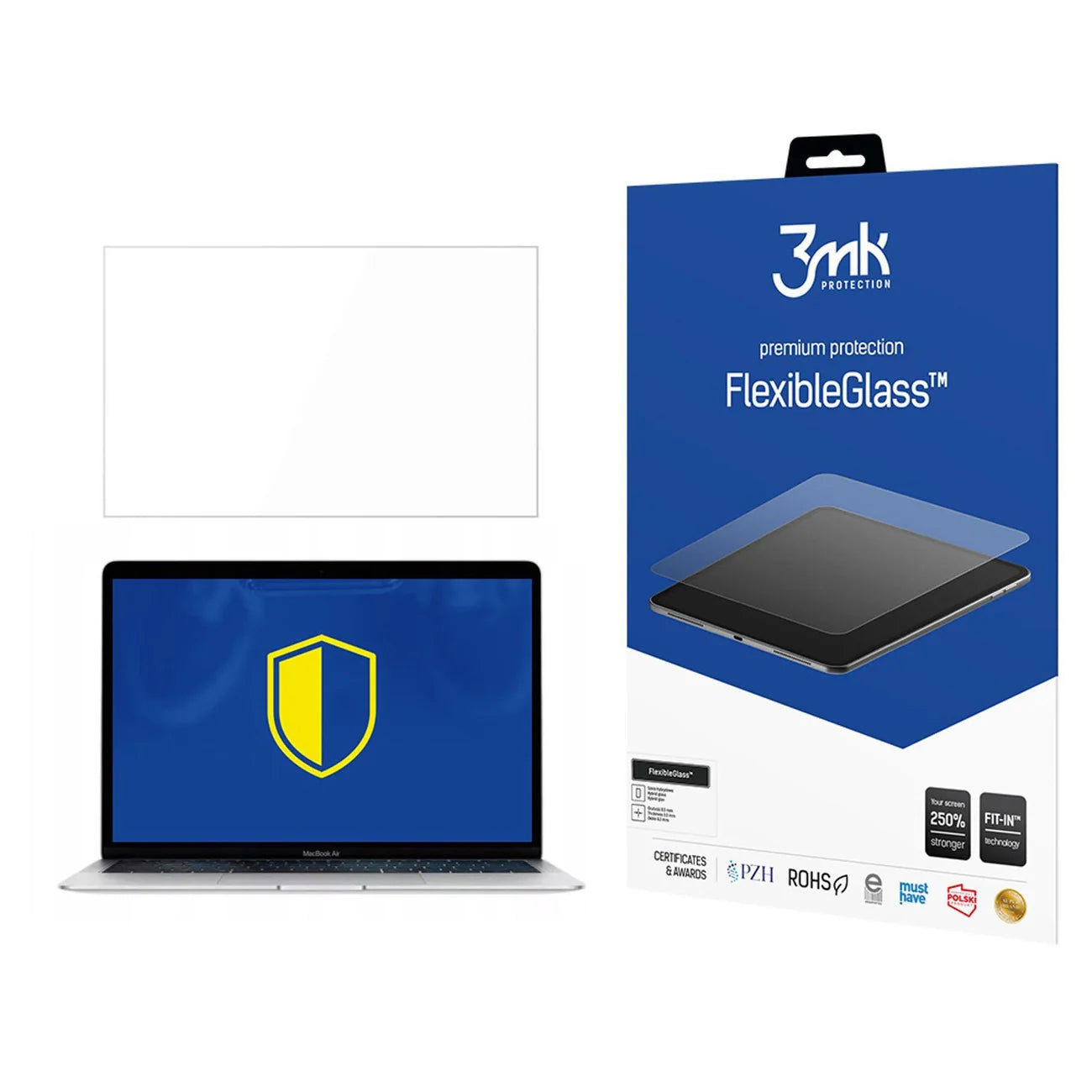 Película Protetora 3MK para Portátil MacBook Air 13.3" M1 - Vidro Híbrido FlexibleGlass™"