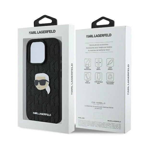 capa para iPhone 16 Pro Monograma Karl Lagerfeld Preta