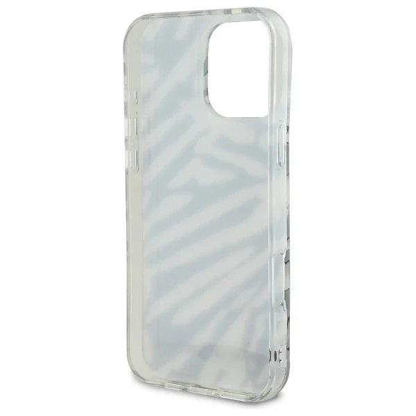 Capa para iPhone 16 Pro Max Karl Lagerfeld IML Padrão Zebra & Cordão