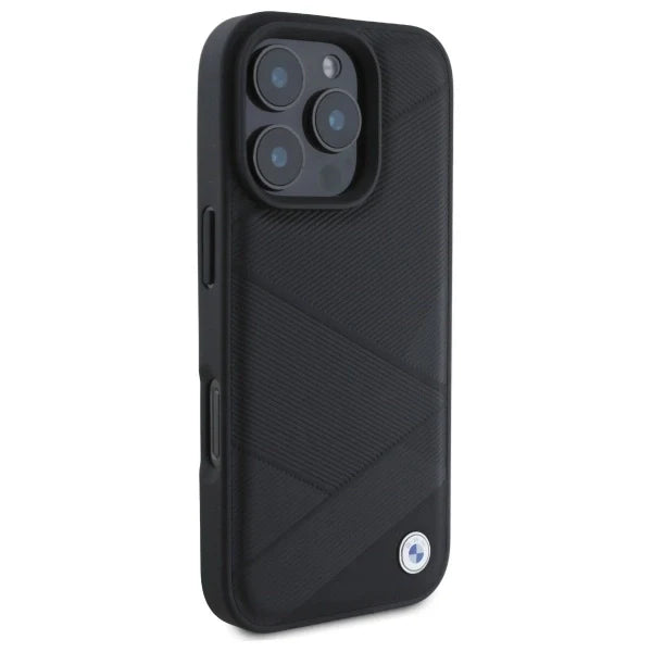 Capa BMW Premium Padrão de Linhas Cruzadas para iPhone 16 Pro Max