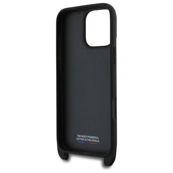 Capa para iPhone 16 Pro Max BMW em Carbono e com Fita Preta