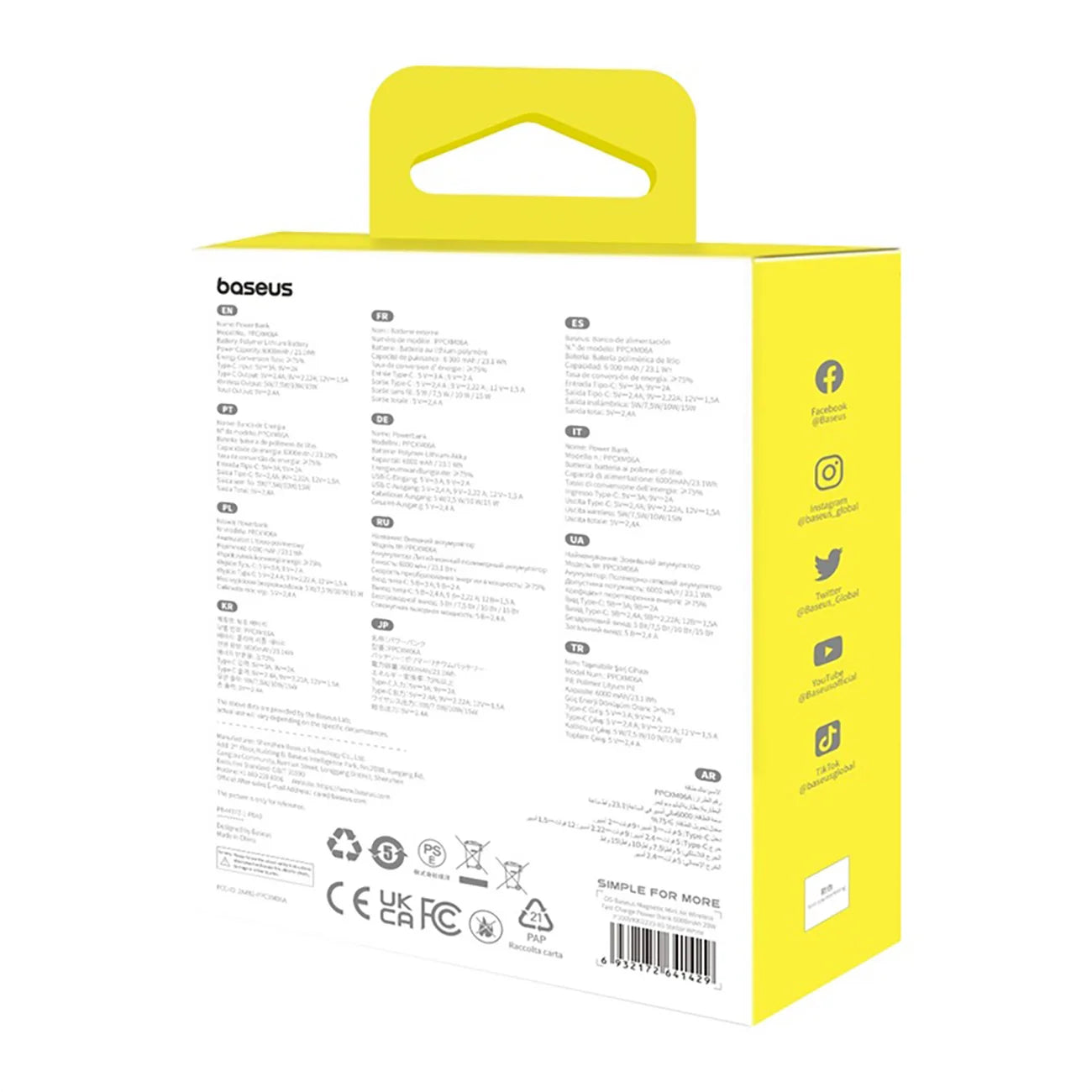 Powerbank Baseus Magnetic Mini Air 6000mAh 20W MagSafe Wireless Fast Charging