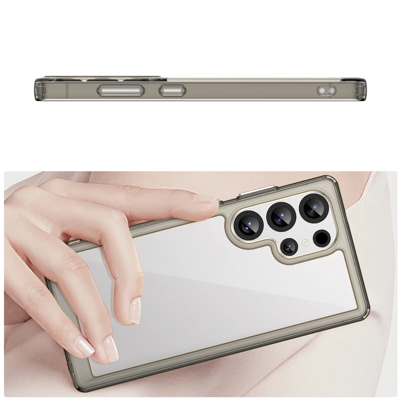 Capa para Samsung Galaxy S25 Ultra Clear Black Preta