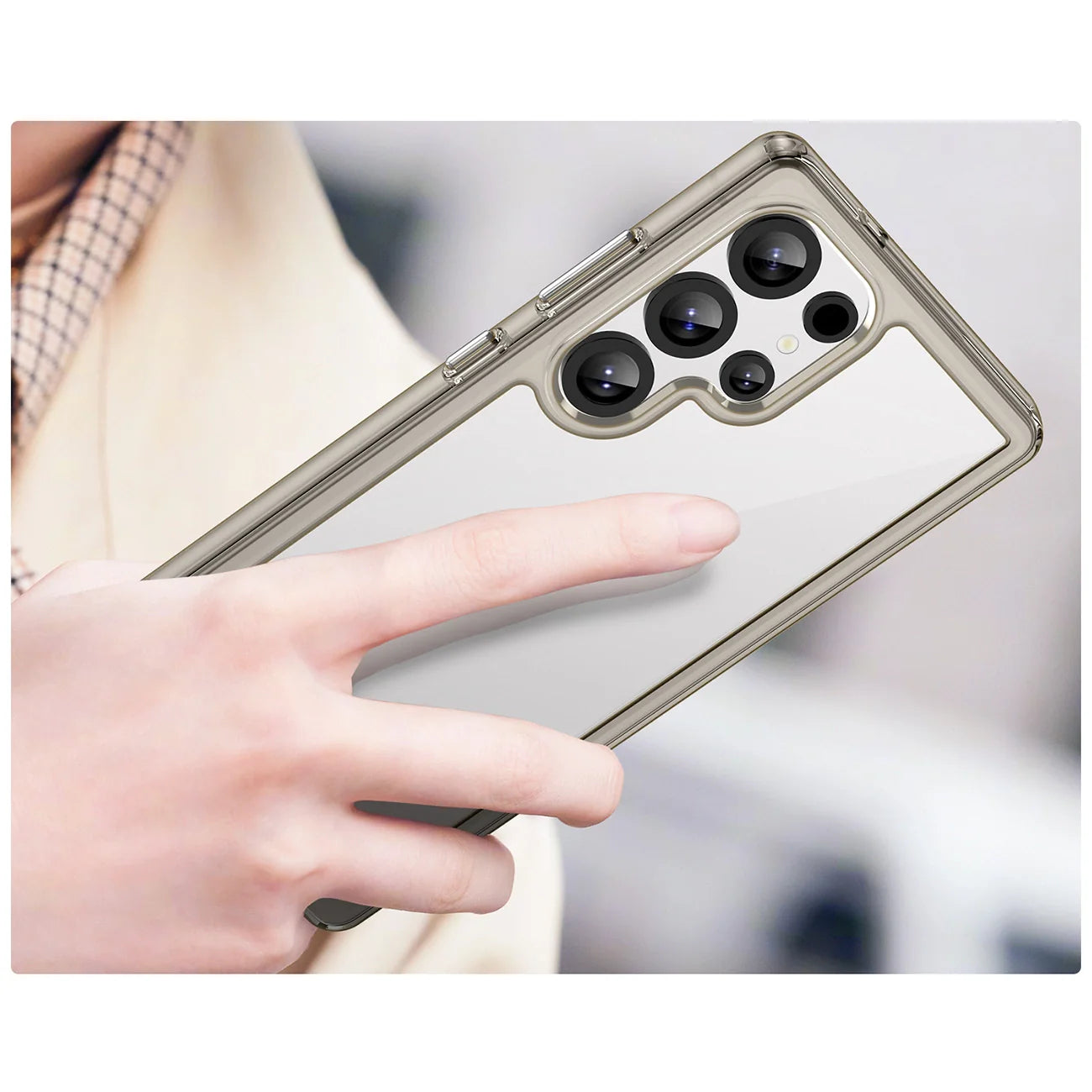 Capa para Samsung Galaxy S25 Ultra Clear Black Preta