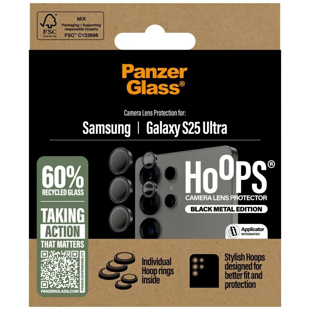 Protetor de Lentes PanzerGlass para Samsung Galaxy S25 Ultra / Aro Preto