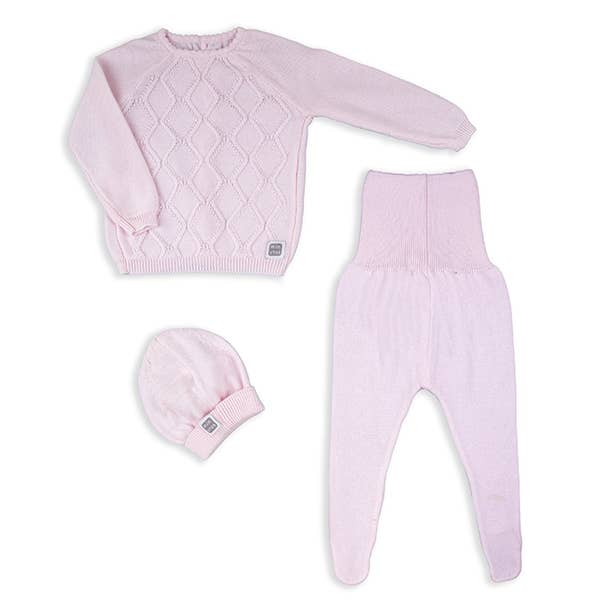 Conjunto  Rosa Suave 3 Peças 100% Algodão
