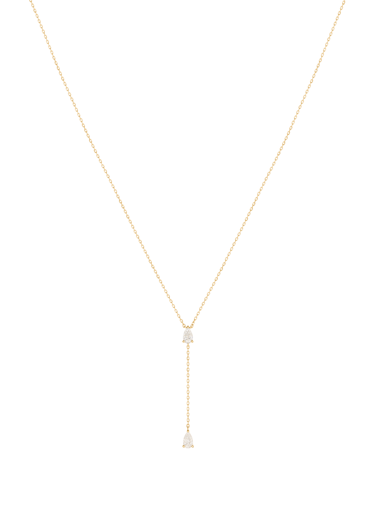 two diamonds linked 18k necklace