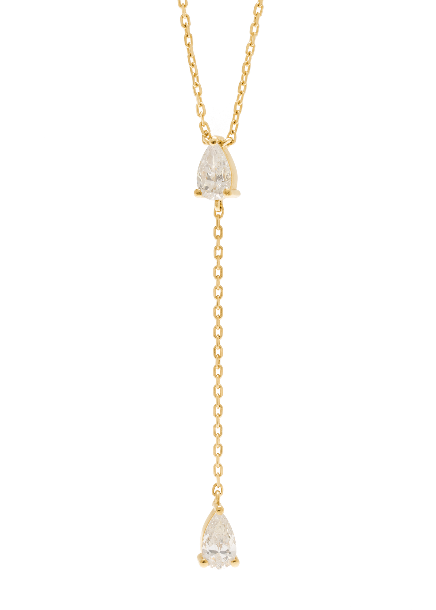 two diamonds linked 18k necklace