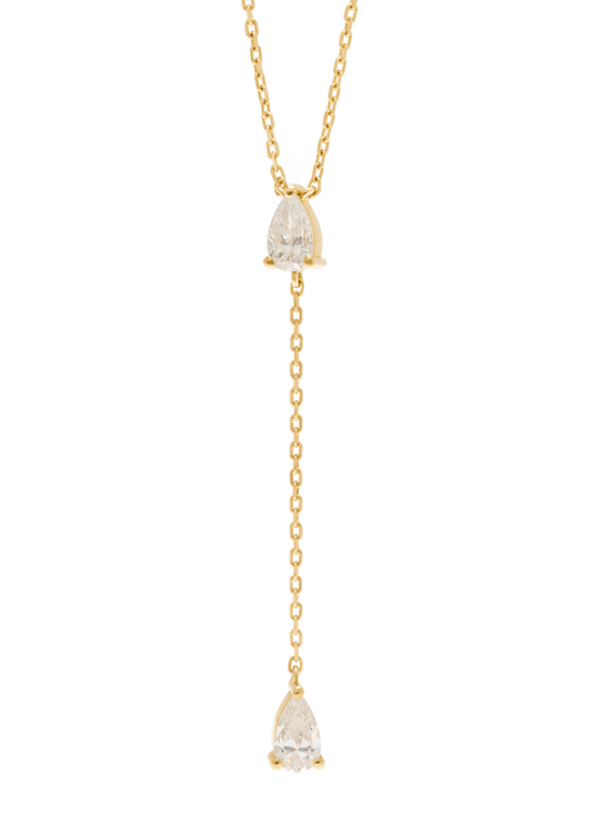 two diamonds linked 18k necklace