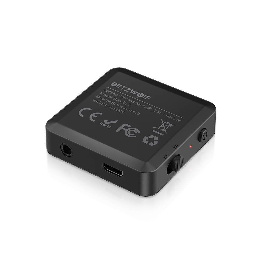 Transmissor Receptor Áudio Bluetooth 5.0 BlitzWolf BW-BL2 Black