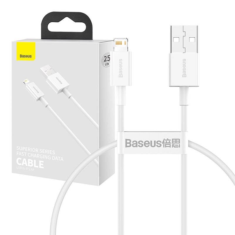 Cabo USB para Lightning 2.4A 0,25m Baseus Superior Series