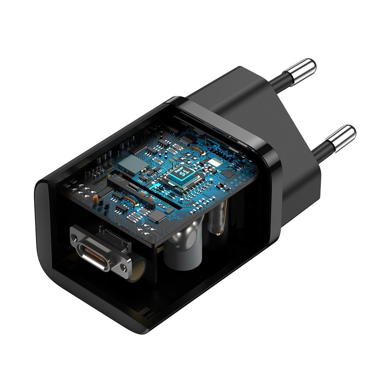 Carregador Baseus Super Si QC 3.0 PD 25W 3A + Cabo USB Type C 1m Preto