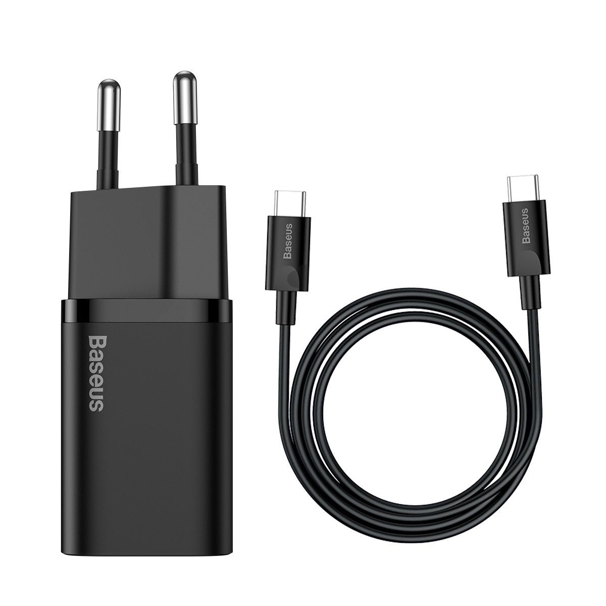 Carregador Baseus Super Si QC 3.0 PD 25W 3A + Cabo USB Type C 1m Preto