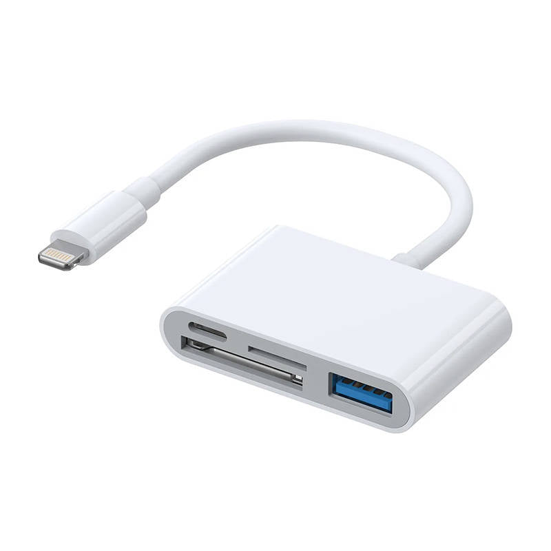 Leitor de Cartões HUB Lightning OTG para USB-A 3.2 / Lightning / Leitor de Cartões SD e TF Joyroom S-H142