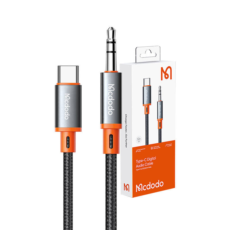 Cabo de Audio USB-C para Jack 3.5mm AUX mini jack 1.2 Metros Mcdodo