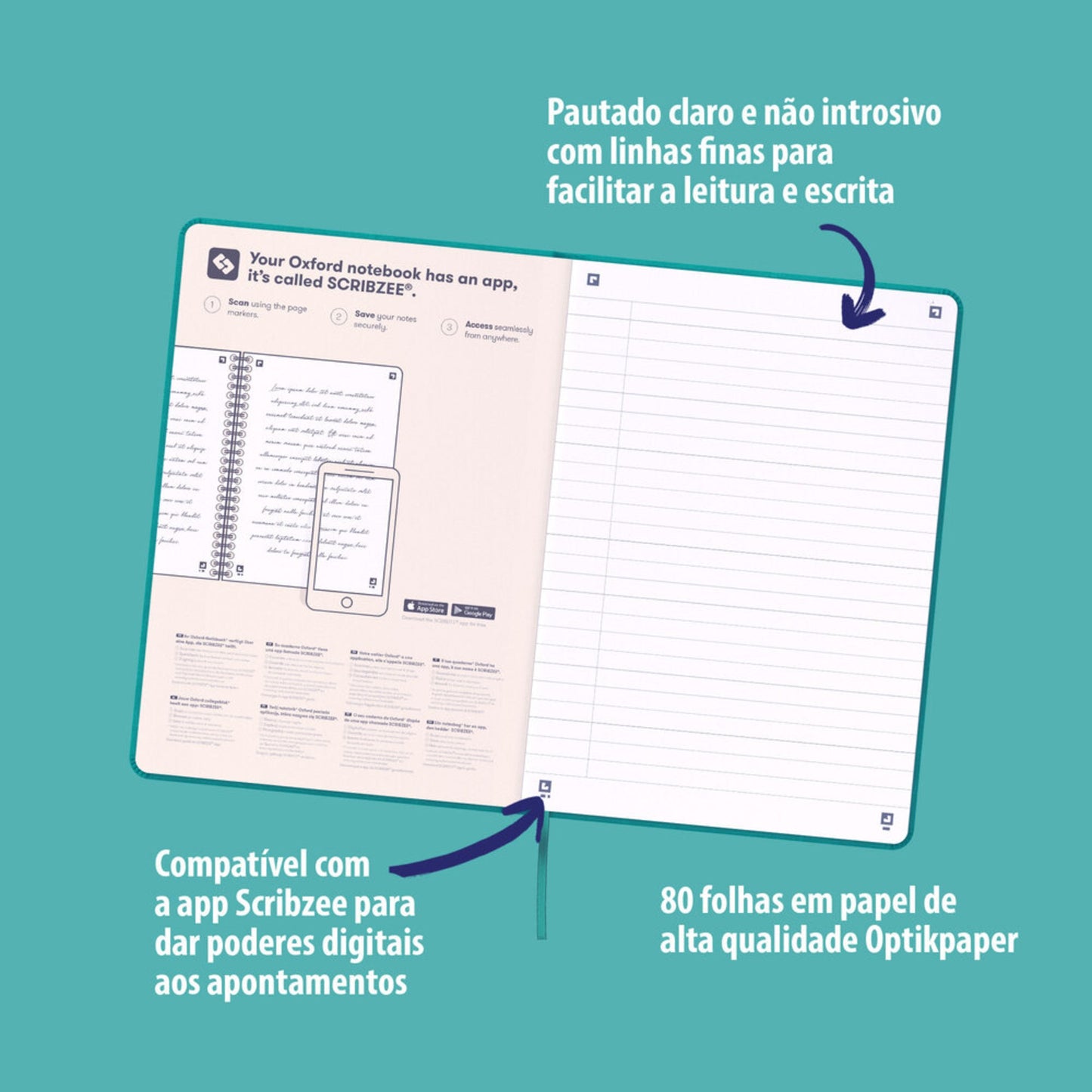 Caderno A5 Pautado Signature Pastel Oxford (cor sortida)