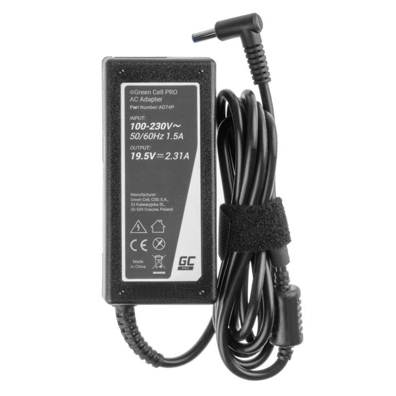 Fonte de Alimentação Green Cell AD74P PRO 19.5V 2.31A 45W / Verde
