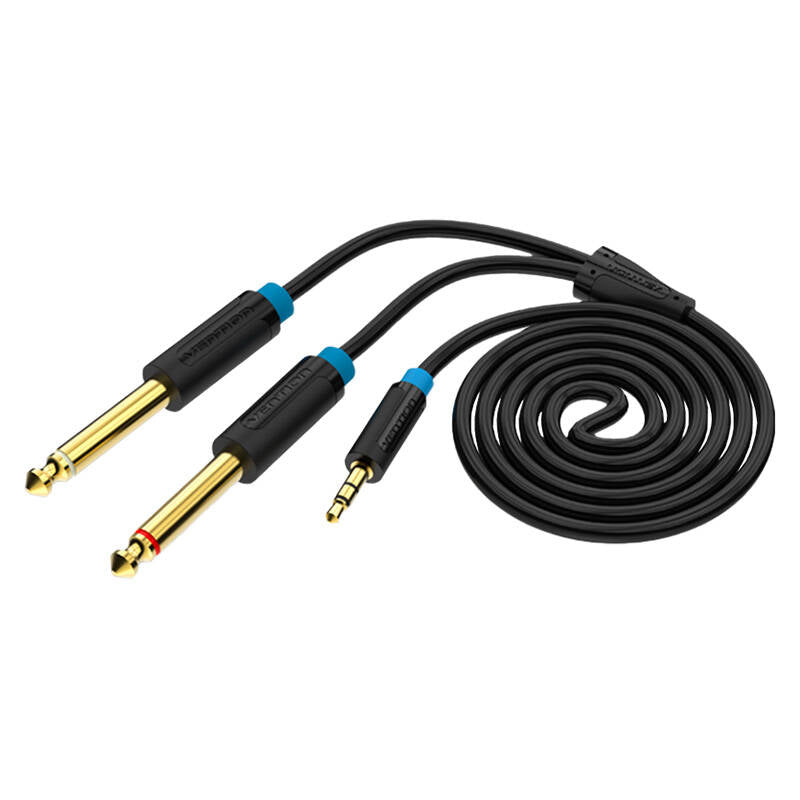 Cabo Stereo Jack 3.5 Macho para 2x Jack 6.5 Macho 1m Vention BACBF