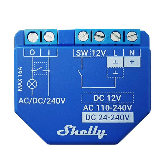Módulo Automação Shelly Plus 1 - Interruptor Smart WiFi com Contatos Secos