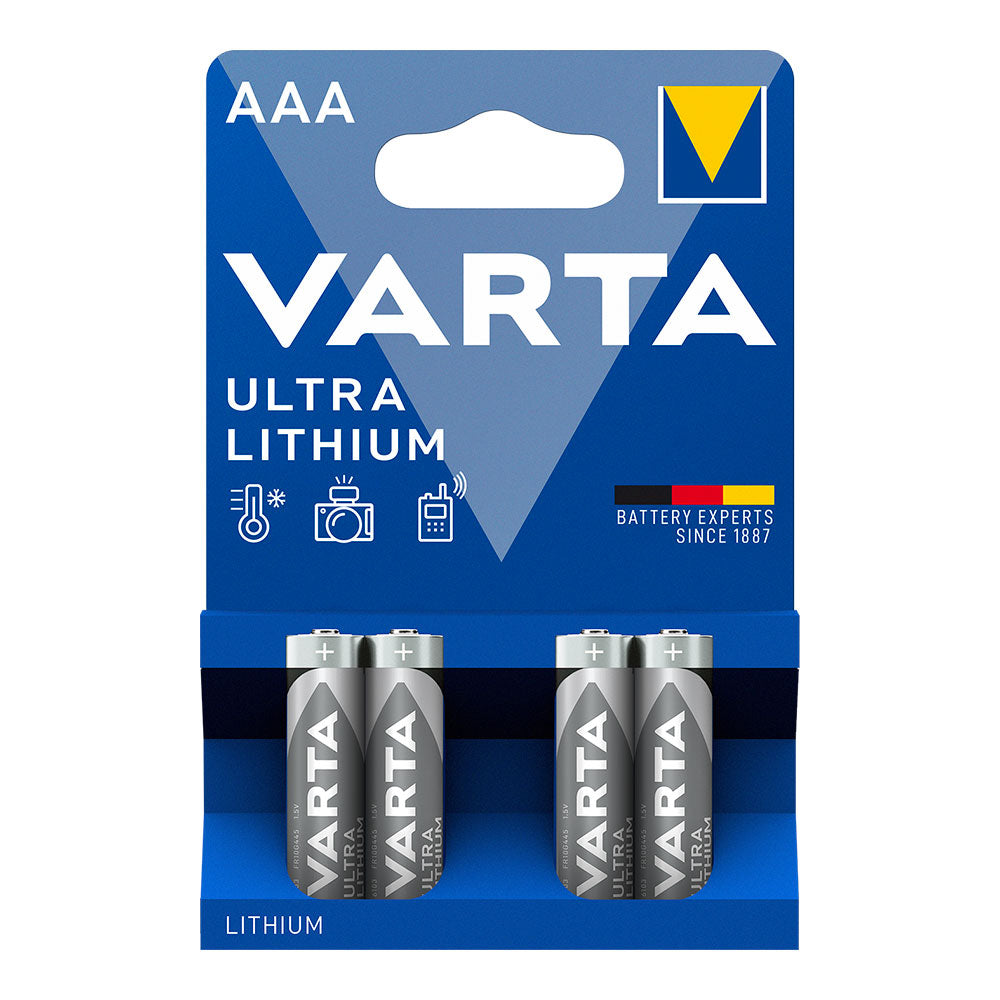 Pilhas Varta Ultra Lithium Micro AAA LR03 / 1x4 Unidades Alta Performance