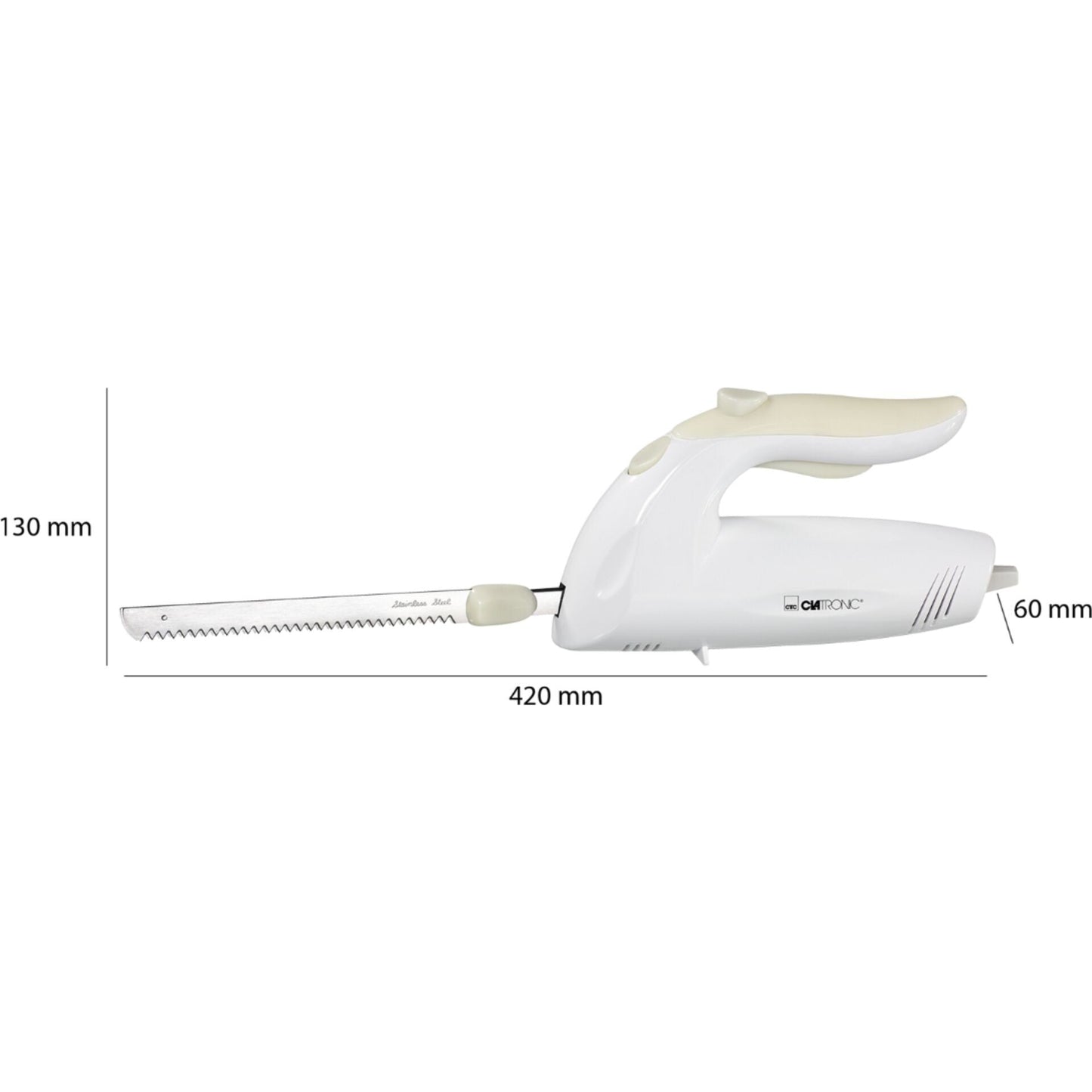 Faca eléctrica dentada CLATRONIC EM 3062 / Branca