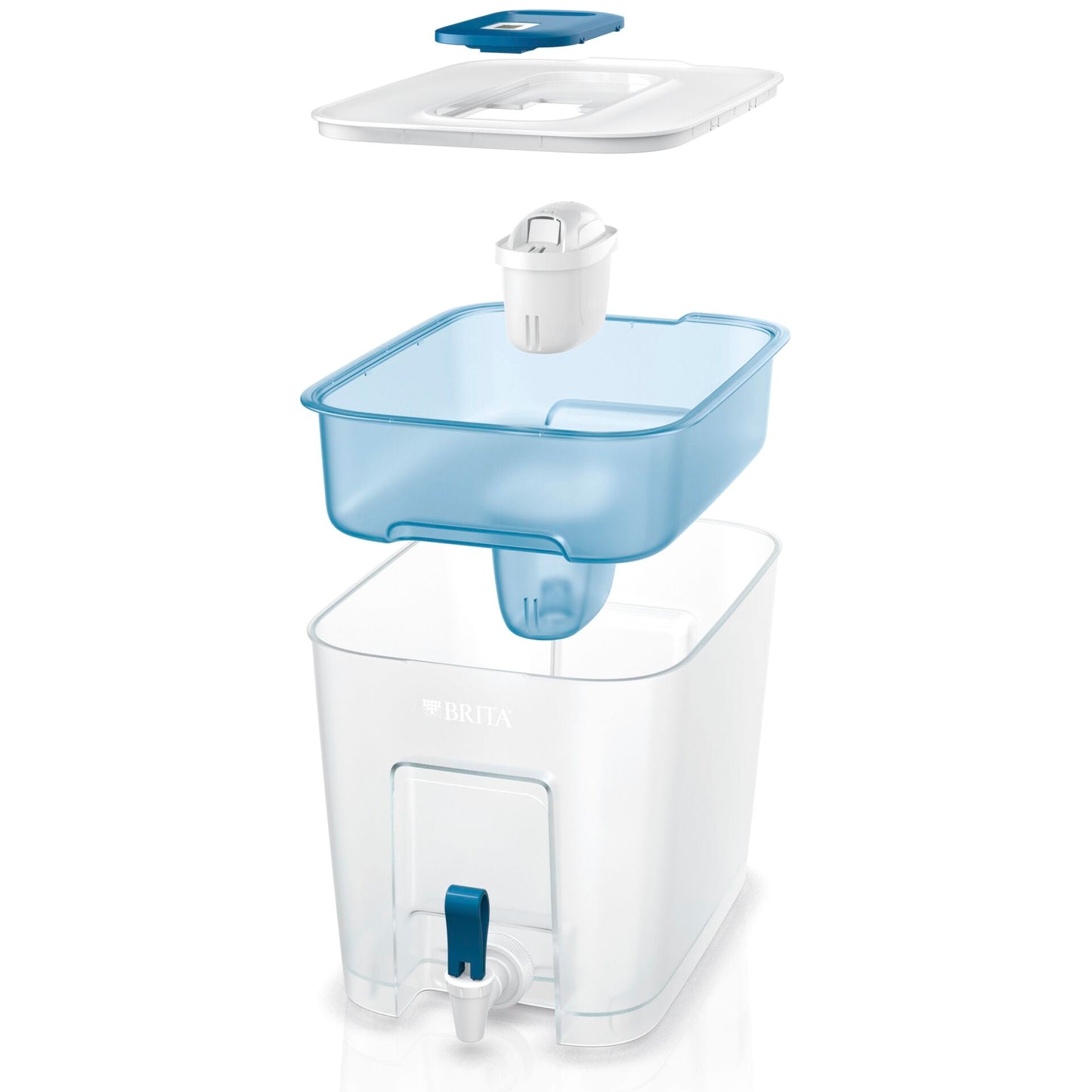 Dispensador de Água Filtrada 8,2L Brita Flow Basic Blue + 1 Filtro Maxtra Pro