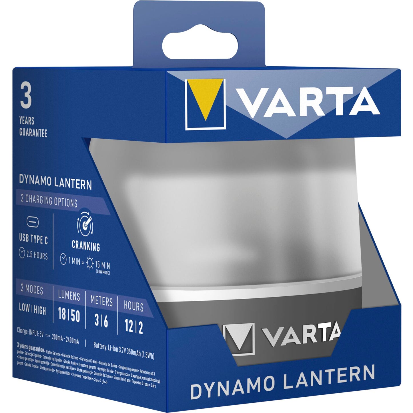 Lanterna Led Dynamo Para Exteriores Com 3 Modos De Luz Ip54 Varta