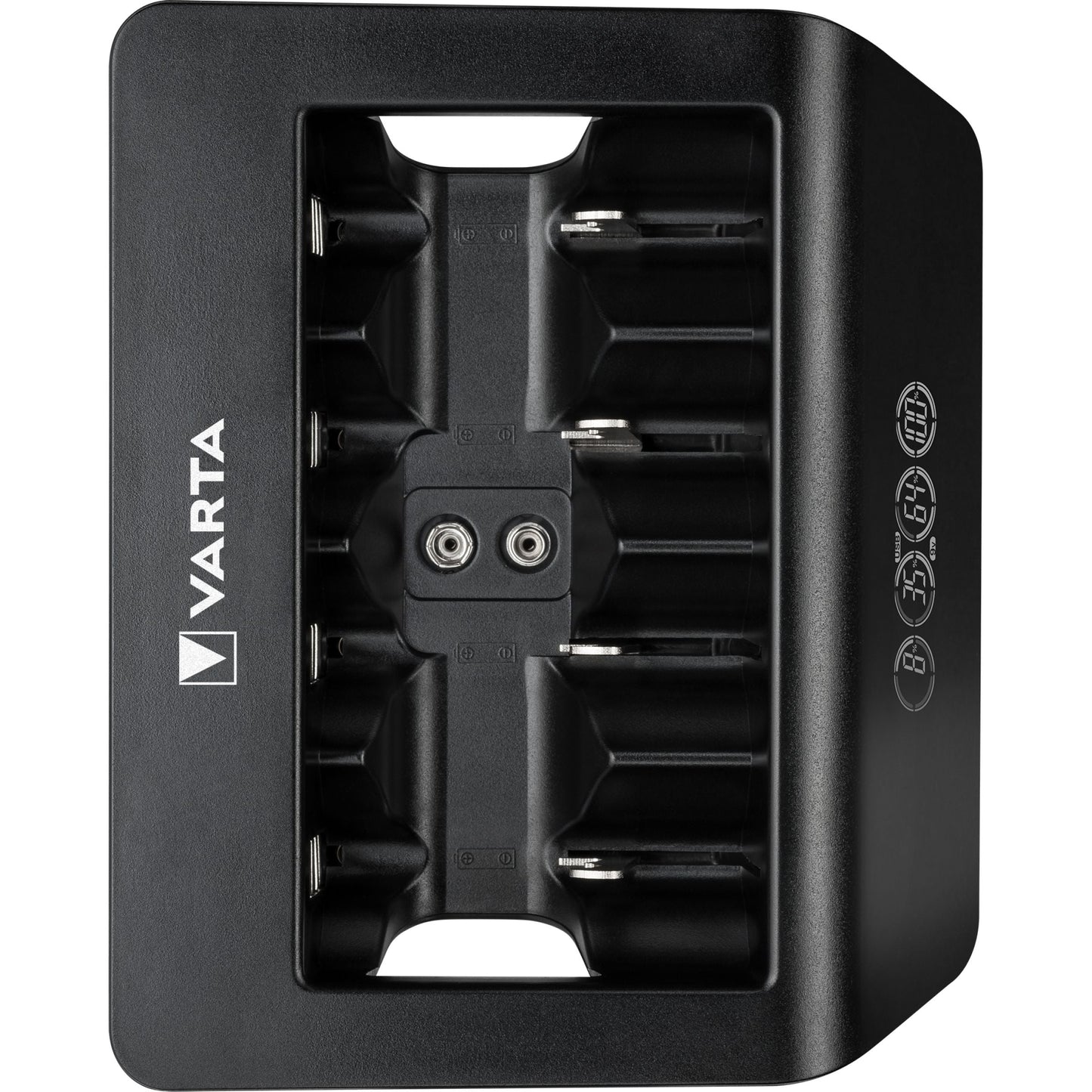 VARTA Carregador de Pilhas Universal para pilhas AA/AAA/C/D/9V recarregáveis e dispositivos USB LCD Universal Charger+