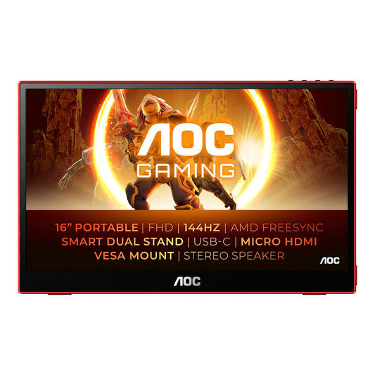 Monitor Portátil AOC 16G3 Gaming IPS 15.6" FHD 16:9 144Hz FreeSync